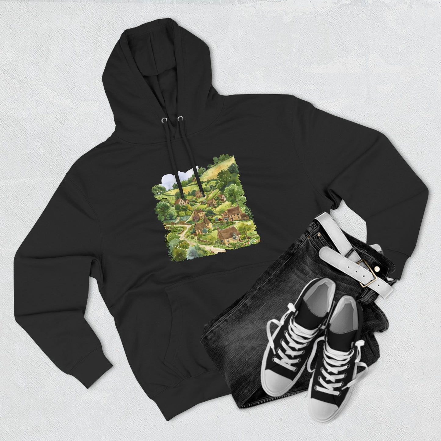 Three-Panel Fleece Hoodie - British Nature - Scenic Landscapes and Natural Beauty