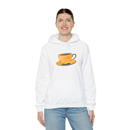 Unisex Heavy Blend™ Hooded Sweatshirt - Elegant British Tea Cup - Classic Tea Time Style