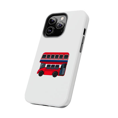 London Double-Decker Bus Tough Phone Case - Durable Design for Adventurers and Travelers