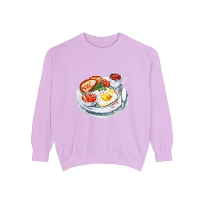 Unisex Garment-Dyed Sweatshirt - British Food Traditional Dishes and Culinary Delights