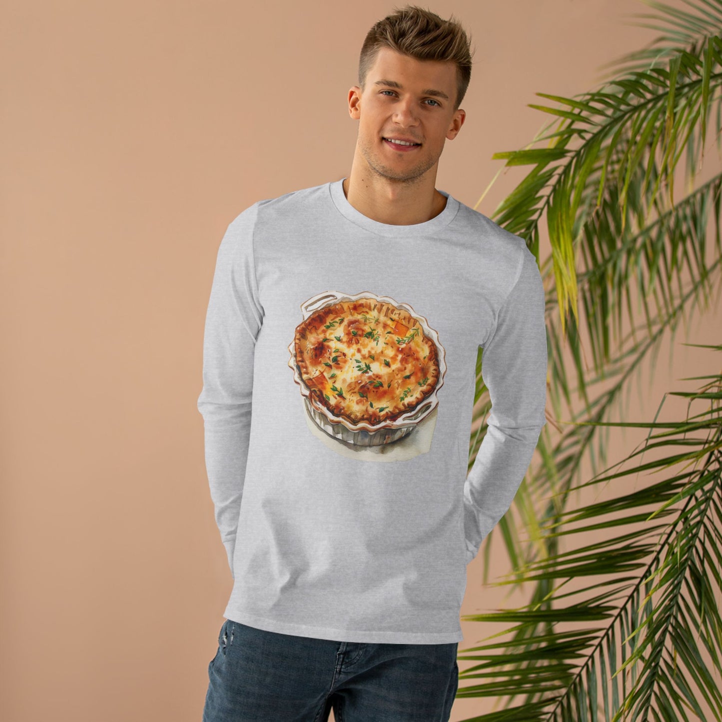 Men’s Base Longsleeve Tee - British Food - Savory Classics and Traditional Delights