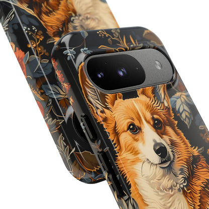 Corgi Floral Phone Case - Tough Cases for Dog Lovers, Cute Pet Accessories, Gift for Dog Owners, Floral Design, Personalized Tech Cover