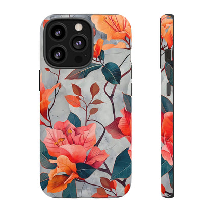 Floral Phone Case, Tough Cases, Flower Power, Gift for Her, Decorative Phone Cover, Trendy Accessories, Everyday Style