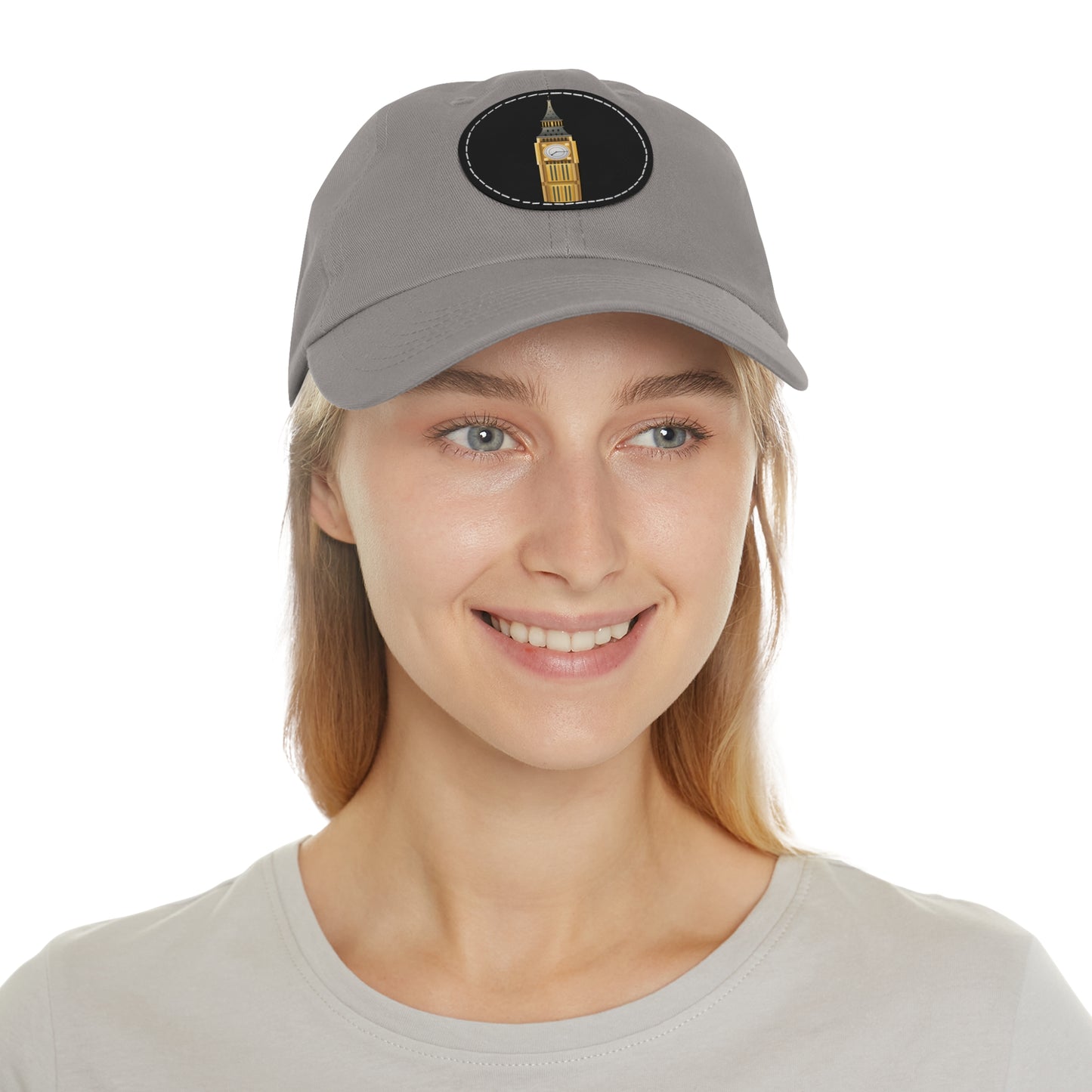 Dad Hat with Classic Clock Leather Patch, Casual Cap, Gift for Dad, Outdoor Adventures, Summer Style, Unique Accessory