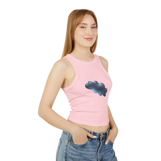 Women's Micro Rib Racer Tank Top - Serene Cloudscape - Dreamy Cloud Design