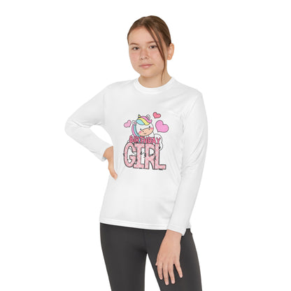 Birthday Girl Youth Long Sleeve Tee - Fun Unicorn Design