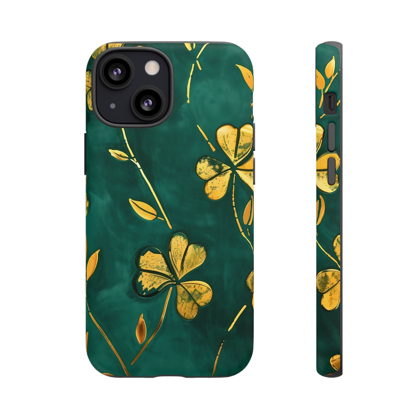 Floral Phone Case with Gold Accents, Tough Phone Cover, Stylish Phone Protector, Unique Gift for Her, Nature Lover Accessory
