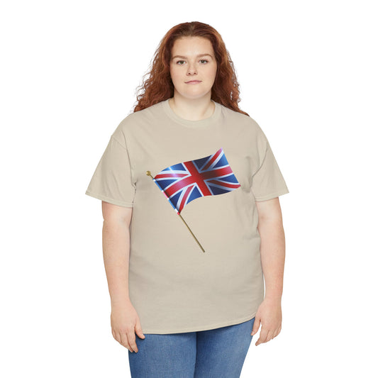 Unisex Heavy Cotton Tee - Classic UK Flag Design - Union Jack Symbol