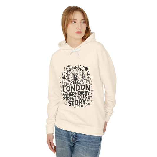 Unisex Lightweight Hooded Sweatshirt - London's Story Telling Streets
