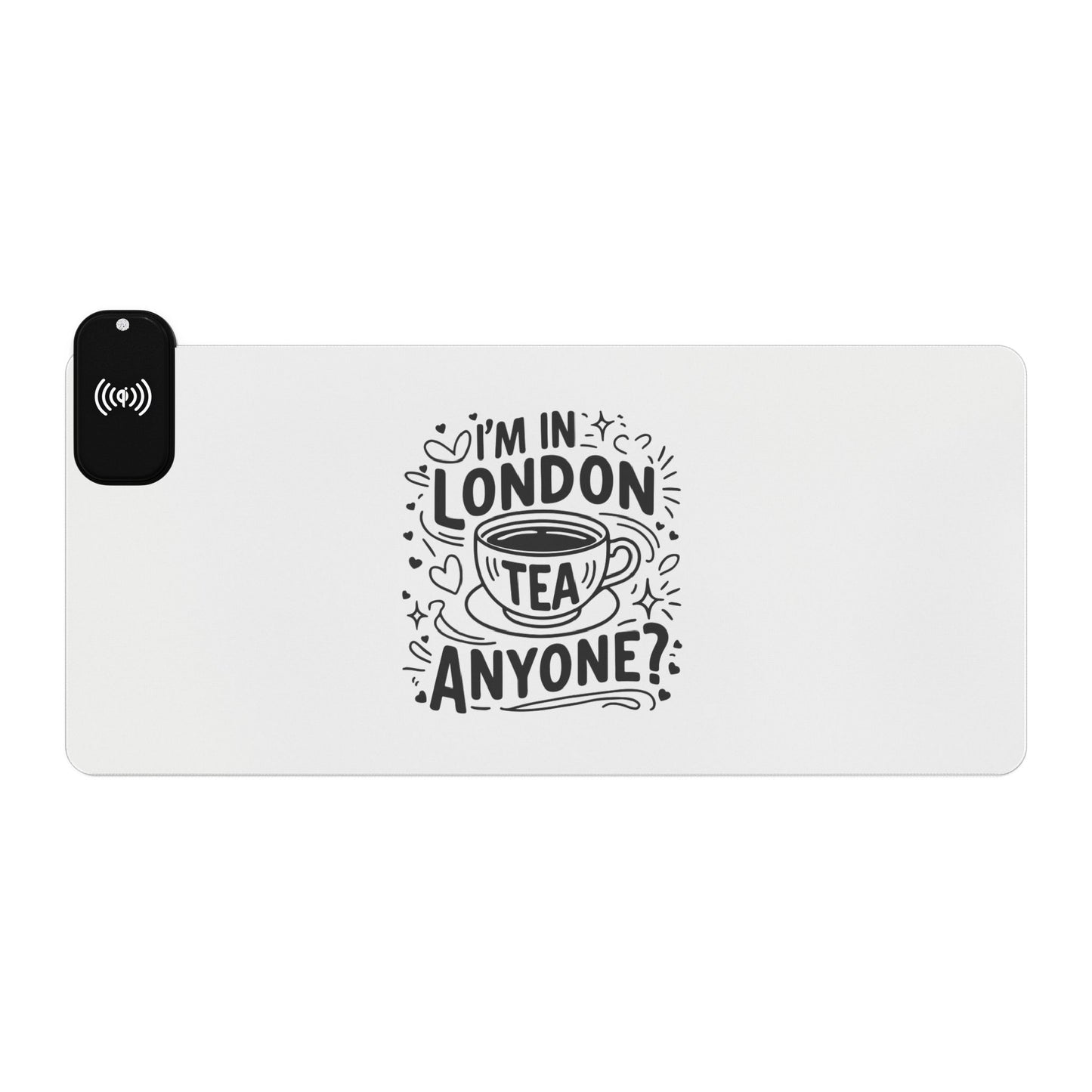 London's Tea - LED Gaming Mouse Pad with Wireless Charging - Perfect for Gamers, Desk Setup, Unique Gift, Home Office, Personalized Accessory