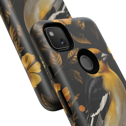 Elegant Bird Phone Case - Tough Cases, Phone Accessories, Wildlife Gifts, Nature Lover, Floral Design, Unique Cases