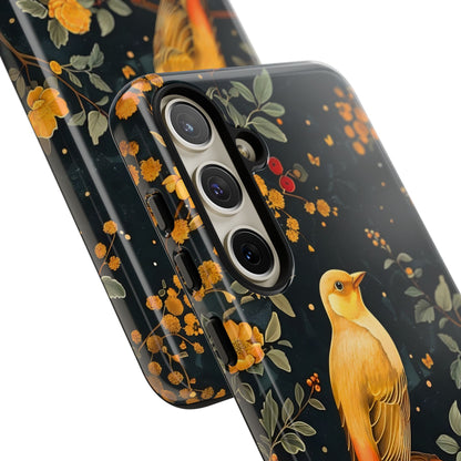 Floral Phone Case, Tough Cases with Bird Design, Nature Lover Gift, Stylish Protection, Birthday Present, Floral Phone Cover