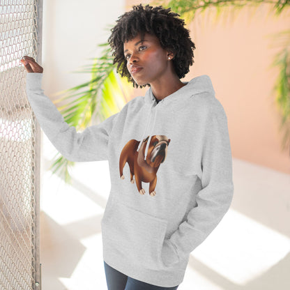Three-Panel Fleece Hoodie - Adorable British Dog