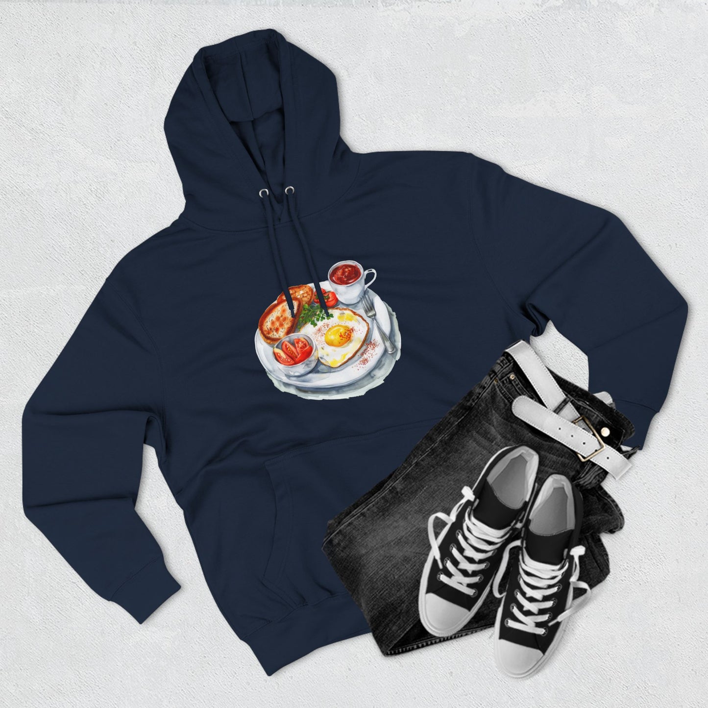 Three-Panel Fleece Hoodie - Dine Like a Monarch - Classic Royal Dishes of Britain