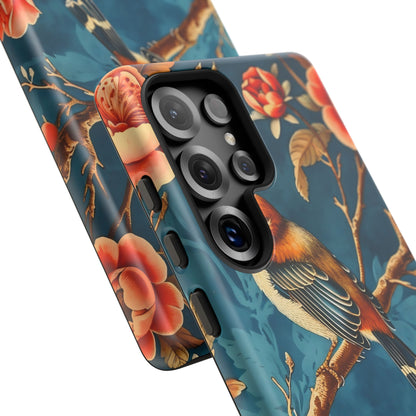 Bird & Floral Phone Case, Tough Cases for Nature Lovers, Gift for Her, Customizable Design, Vibrant Tech Accessories