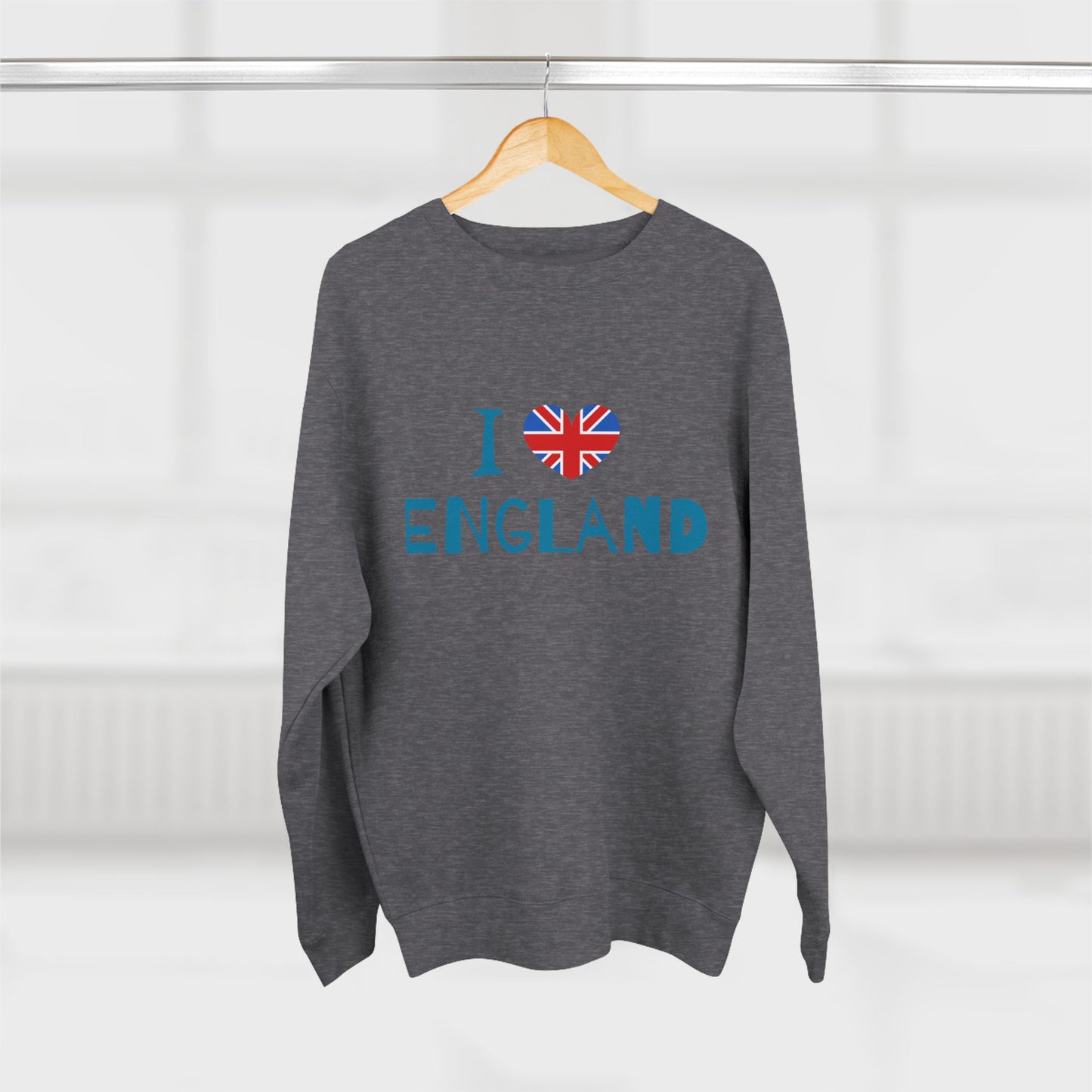 Unisex Crewneck Sweatshirt - I Love England - Union Jack Heart Design