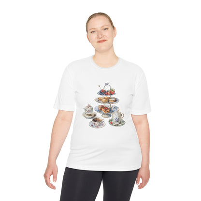 Unisex Moisture Wicking Tee - Kitchen Wall Art with Food Illustration