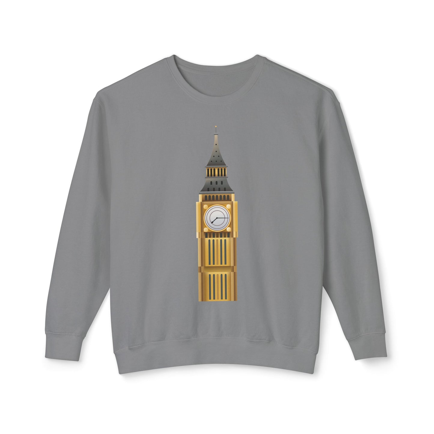 Unisex Lightweight Crewneck Sweatshirt - Iconic Big Ben Clock Tower Design