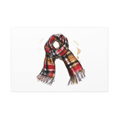 Autumn Scarf Canvas Art Print | Cozy Home Décor, Gift for Fall Lovers, Seasonal Wall Art, Unique Interior Design