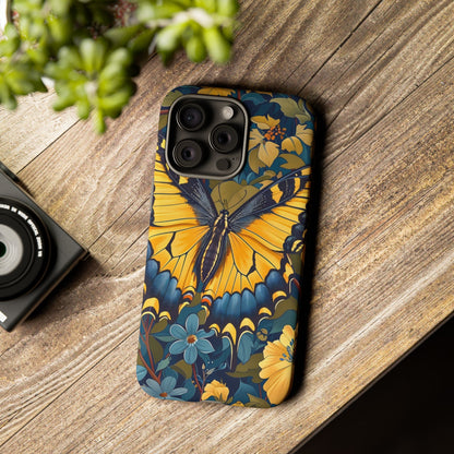 Colorful Butterfly Phone Case, Floral Design, Tough Cases, Protective Cover, Gifts for Nature Lovers, Birthday Present