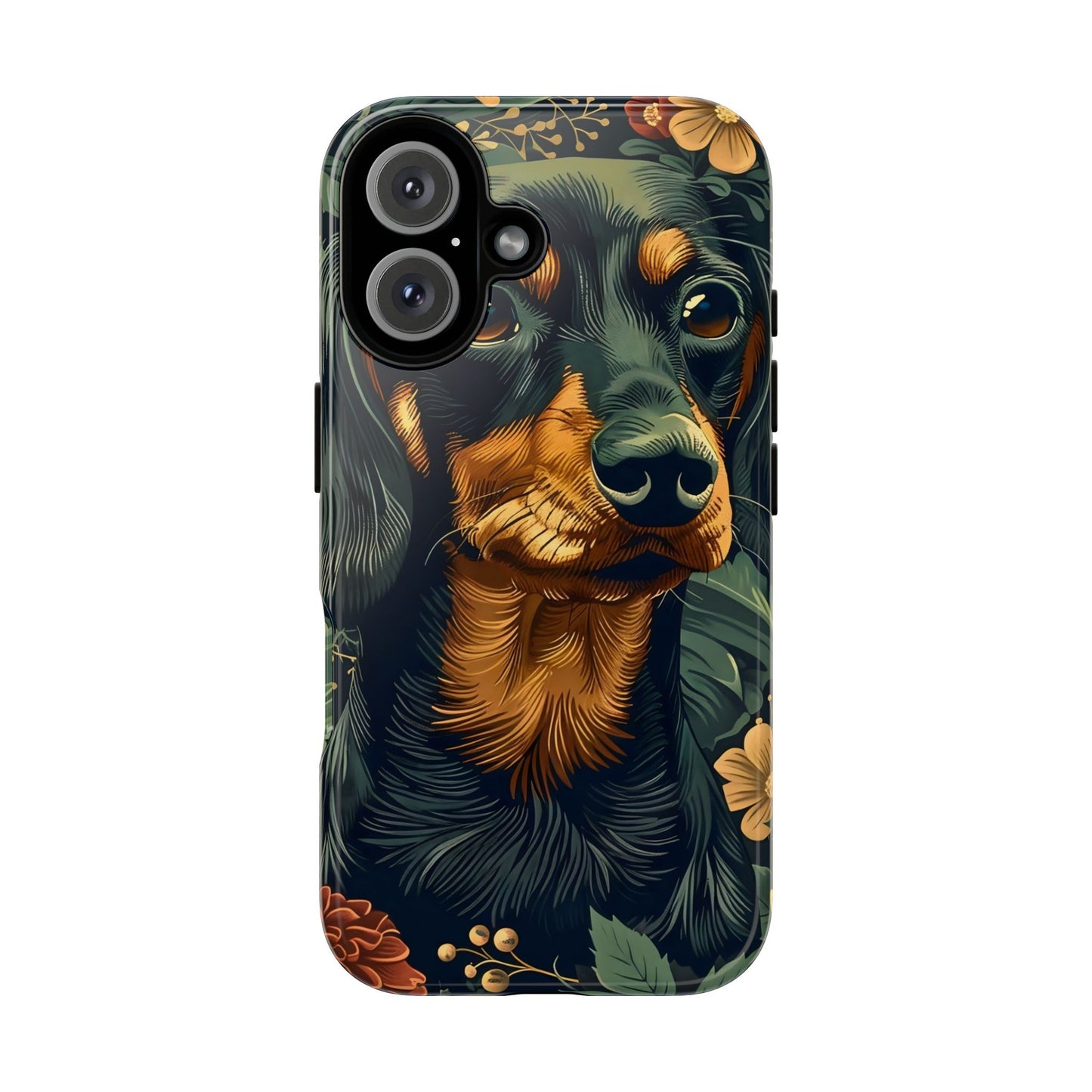 Dachshund Phone Case, Floral Pet Phone Cover, Dog Lover Gift, Tough Phone Case, Custom Dachshund Design, Unique Dog Owner Accessory