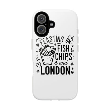 London Fish & Chips Phone Case | Fun Gift for Foodies, Travel Lovers, London Souvenir, Unique Accessories, Personalization Option