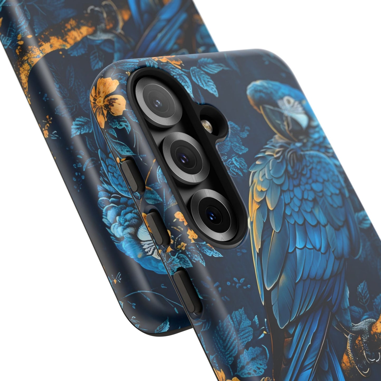 Tough Cases - Vibrant Blue Parrot Phone Case, Tropical Bird Phone Cover, Nature Lover Gift, Eco-Friendly Accessories, Unique Wildlife Decor