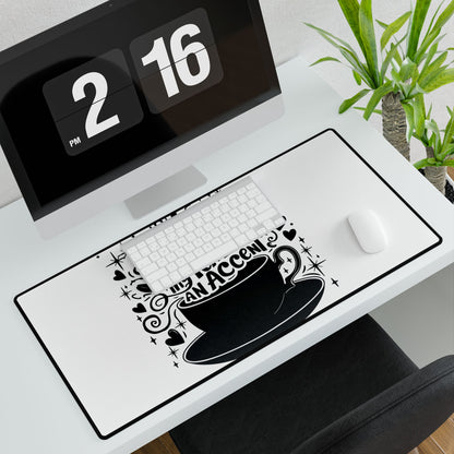 London Tea Themed Desk Mat, Chic Office Decor, Gift for Tea Lovers, Stylish Workspace Accessory, Home Office Essentials