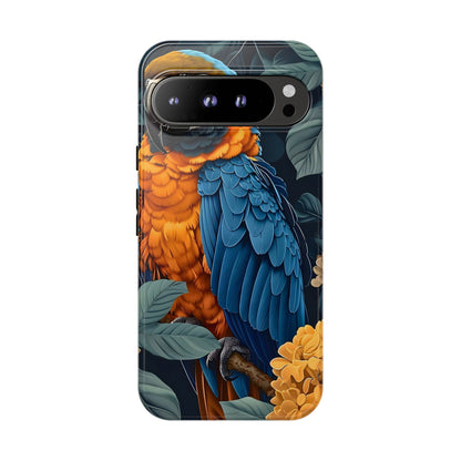 Tropical Parrot Phone Case - Tough Cases, Colorful Phone Cover, Nature Lover Gift, Floral Design, Bird Lover Accessory