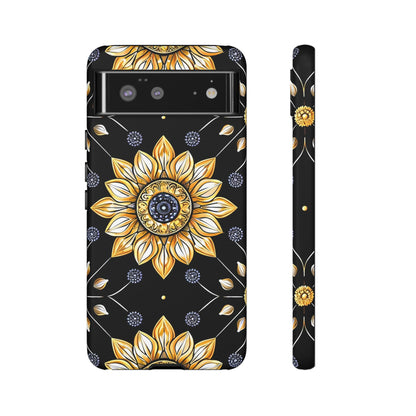 Floral Phone Case with Mandala Design, Tough Cases for iPhone & Samsung, Boho Style, Gift for Her, Unique Accessories
