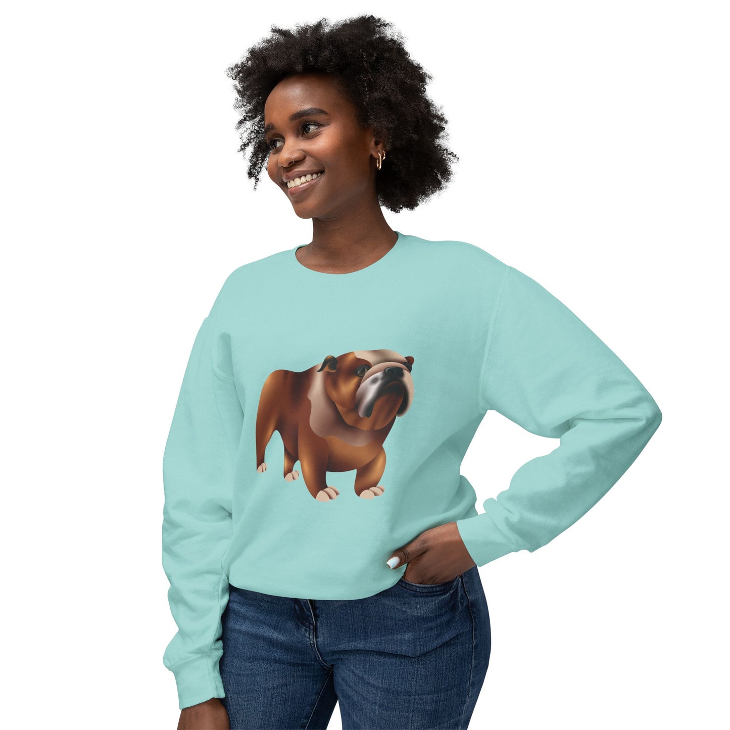 Unisex Lightweight Crewneck Sweatshirt - Adorable British Dog