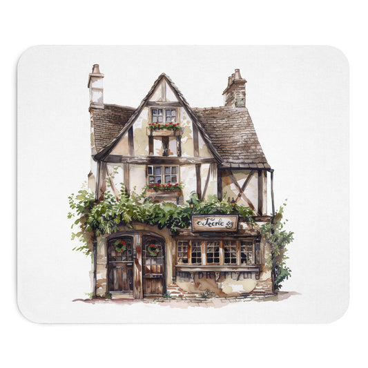 Charming Cottage Mouse Pad | Vintage Home Office Decor, Desk Accessory, Gift for Her, Computer Supply, Living Room Accent