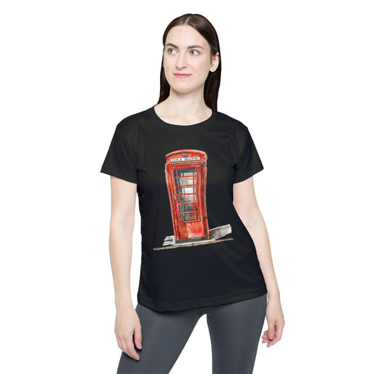 Women's Sports Jersey - Red Phone Booth Design - Perfect for Casual Days - Iconic British Red Telephone Booth Design