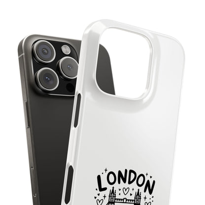 Chic London Phone Case, Slim iPhone Cover, Gifts for Travelers, London Theme Cell Phone Case, Unique Travel Souvenir