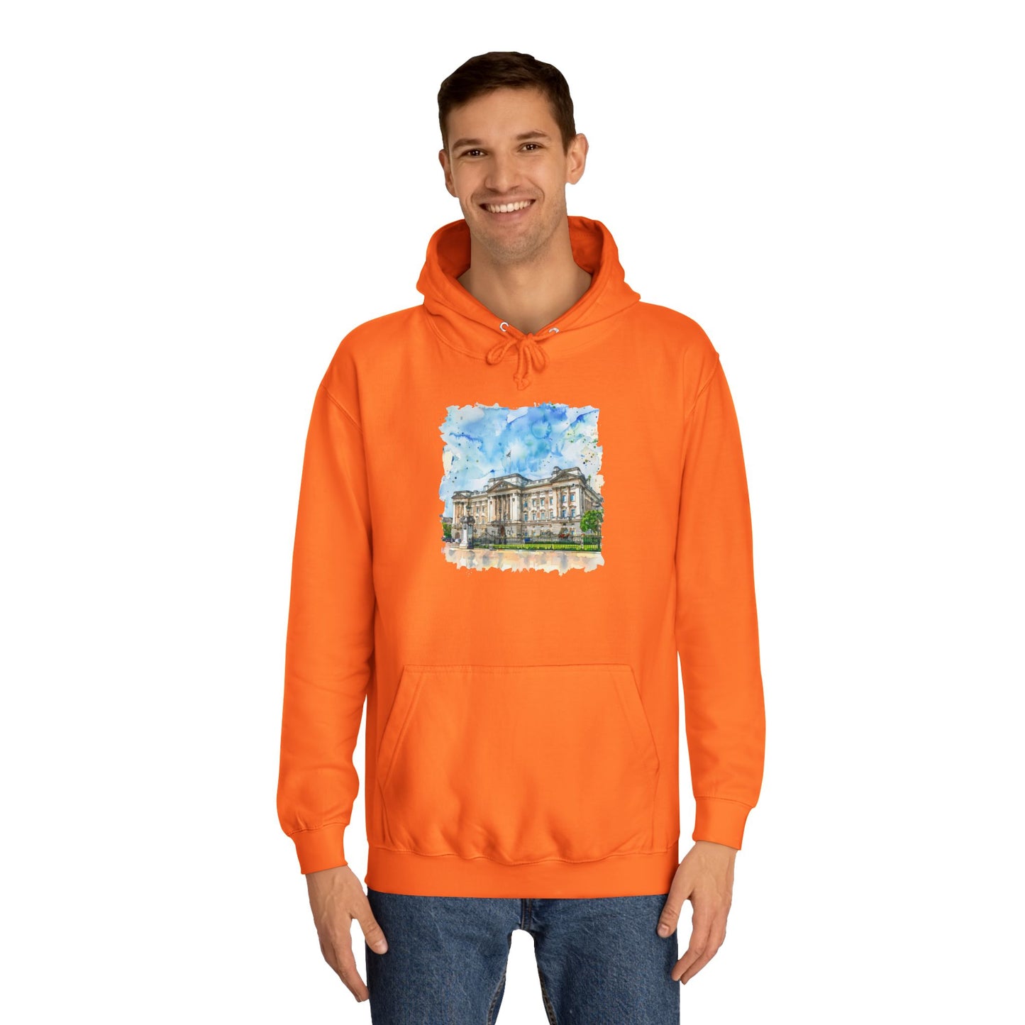 Unisex College Hoodie - Picturesque England's Charm and Beauty