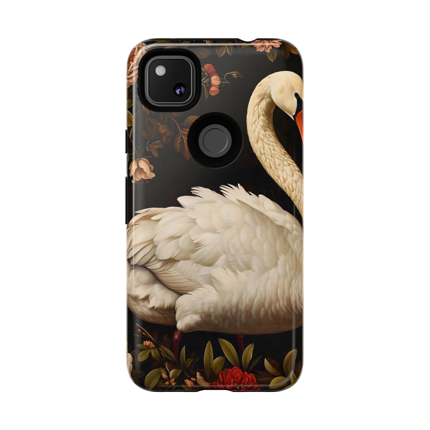 Elegant Swan Phone Case, Artistic Mobile Cover, Floral Phone Protector, Stylish Gift for Her, Modern Phone Accessory