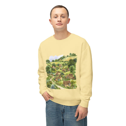 Unisex Lightweight Crewneck Sweatshirt - British Nature - Scenic Landscapes and Natural Beauty