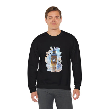 Unisex Heavy Blend™ Crewneck Sweatshirt Elegant - Iconic Big Ben Clock Tower