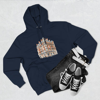 Three-Panel Fleece Hoodie - Classic British Architecture - Elegant Historic Building