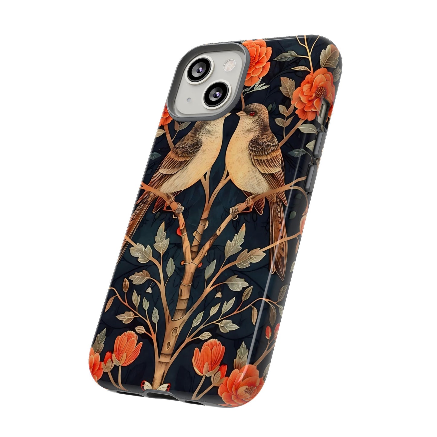 Floral Phone Case – Tough Cases with Bird Design, Unique Gift for Nature Lovers, Stylish Tech Accessory, Phone Cover, Artistic Case