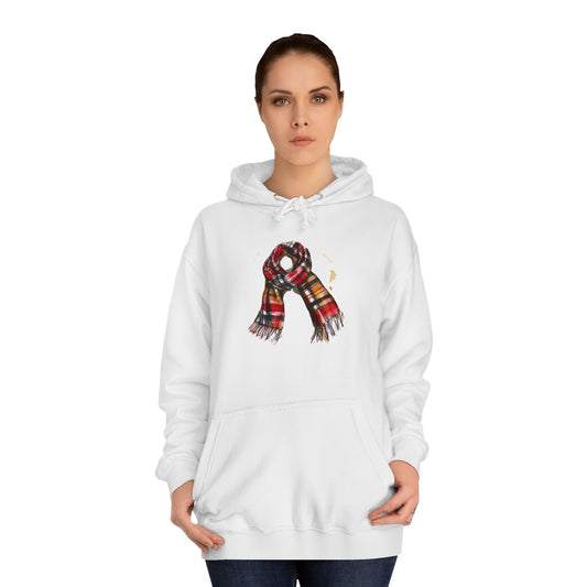 Unisex College Hoodie - Plaid British Scarf - Timeless Style and Classic Elegance