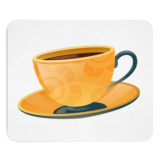 Coffee Cup Mouse Pad, Office Desk Decor, Gamer Gift, Tea Lover Accessory, Unique Workstation Mat, Personalized Kitchen Essential
