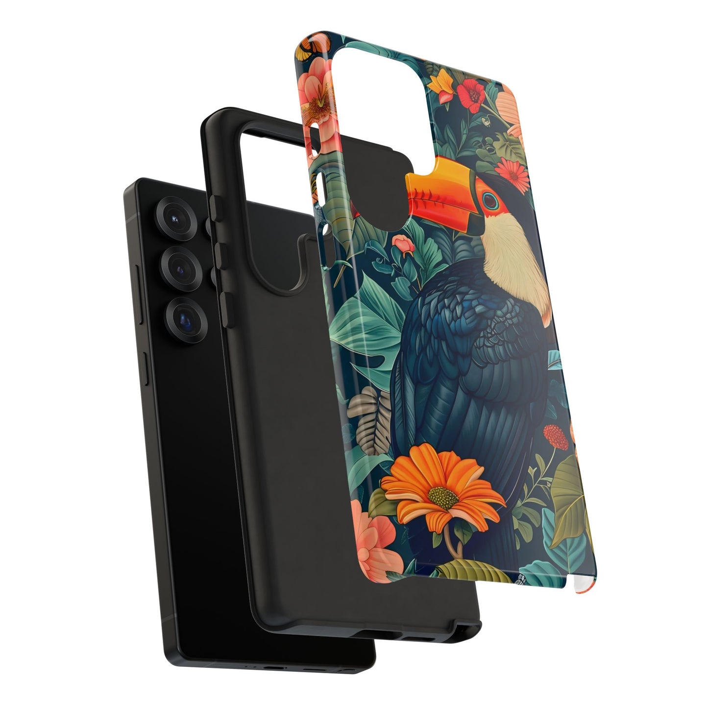Tropical Toucan Phone Case - Cute Animal Design, Nature Lover Gift, Floral Pattern, Bird Lover Accessory, Summer Vibes