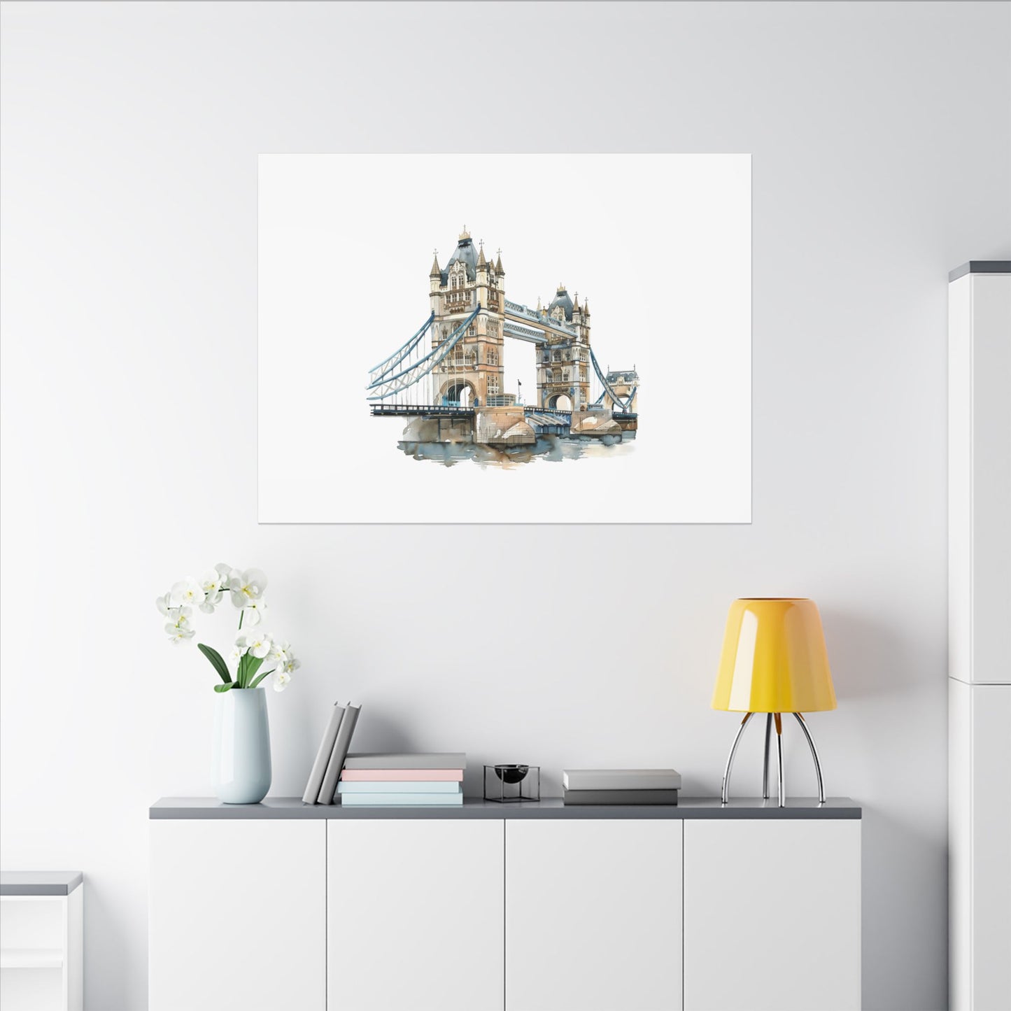 London Bridge Matte Canvas Wall Art, Elegant Home Decor, Unique Gift for Art Lovers, Travel Enthusiast Wall Decor, Modern Aesthetic