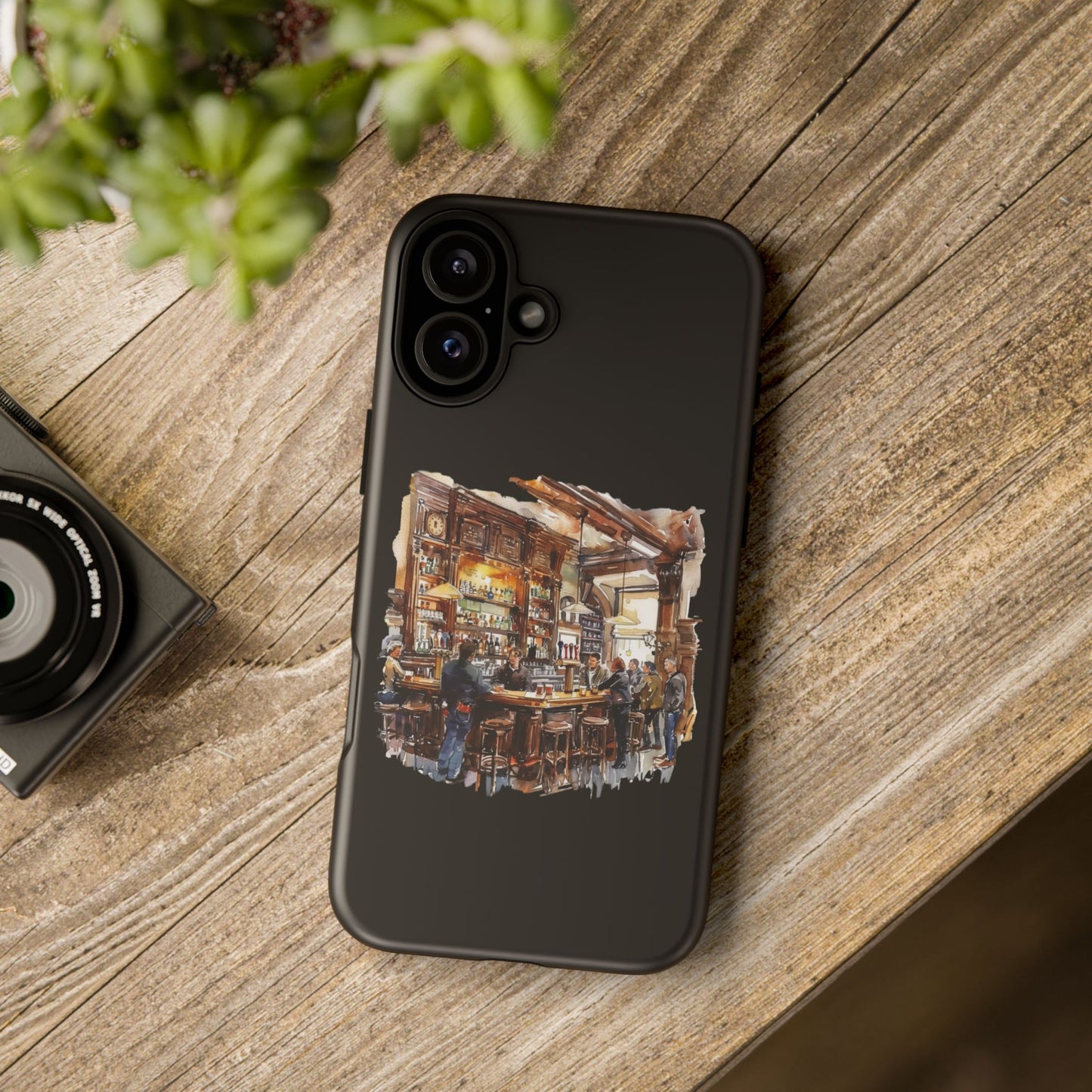 Artistic Phone Case - Cozy Pub Vibe, Trendy Smartphone Accessory, Gift for Friends, Modern Design, Durable Protection