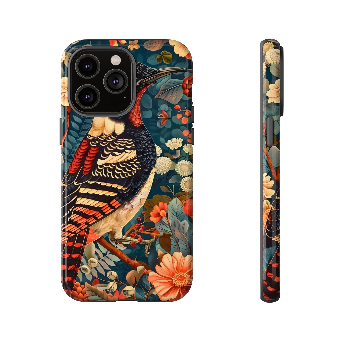 Nature-Inspired Phone Case with Floral Art, Tough Phone Cover, Protective Case, Gift for Nature Lovers, Unique Phone Accessory