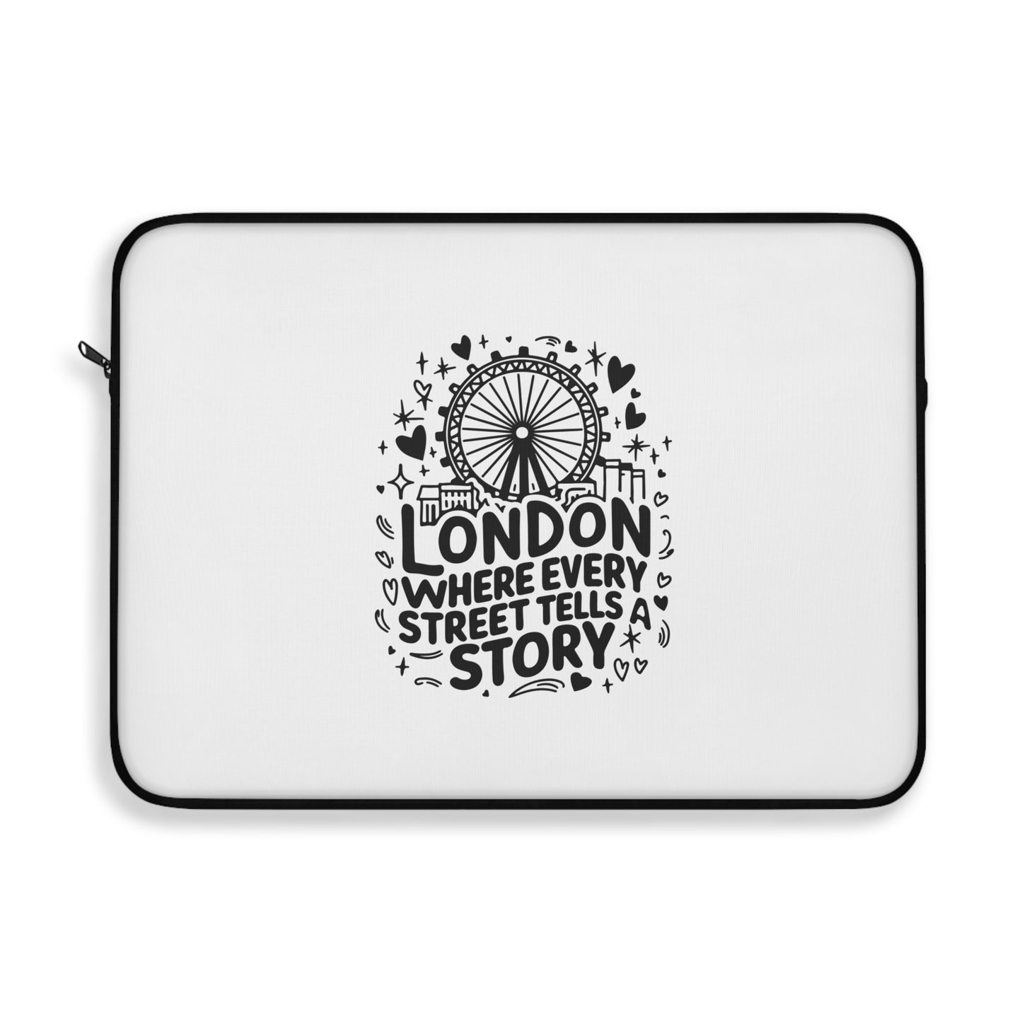 London Travel Laptop Sleeve, Custom Sleeve for Laptops, Gift for Travelers, Computer Case, Stylish Tech Accessory