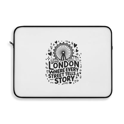London Travel Laptop Sleeve, Custom Sleeve for Laptops, Gift for Travelers, Computer Case, Stylish Tech Accessory