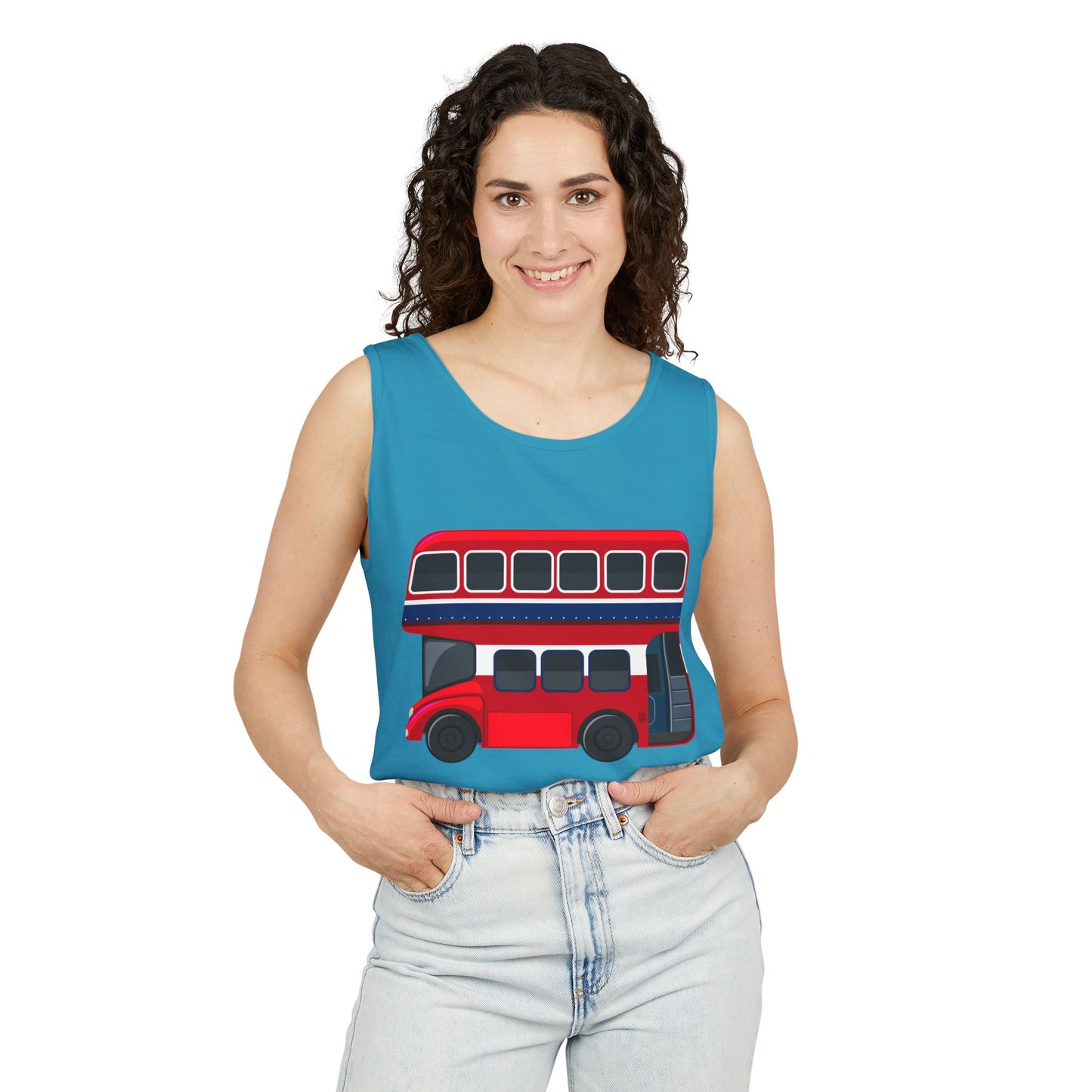 Unisex Garment-Dyed Tank Top - London Transport English Bus