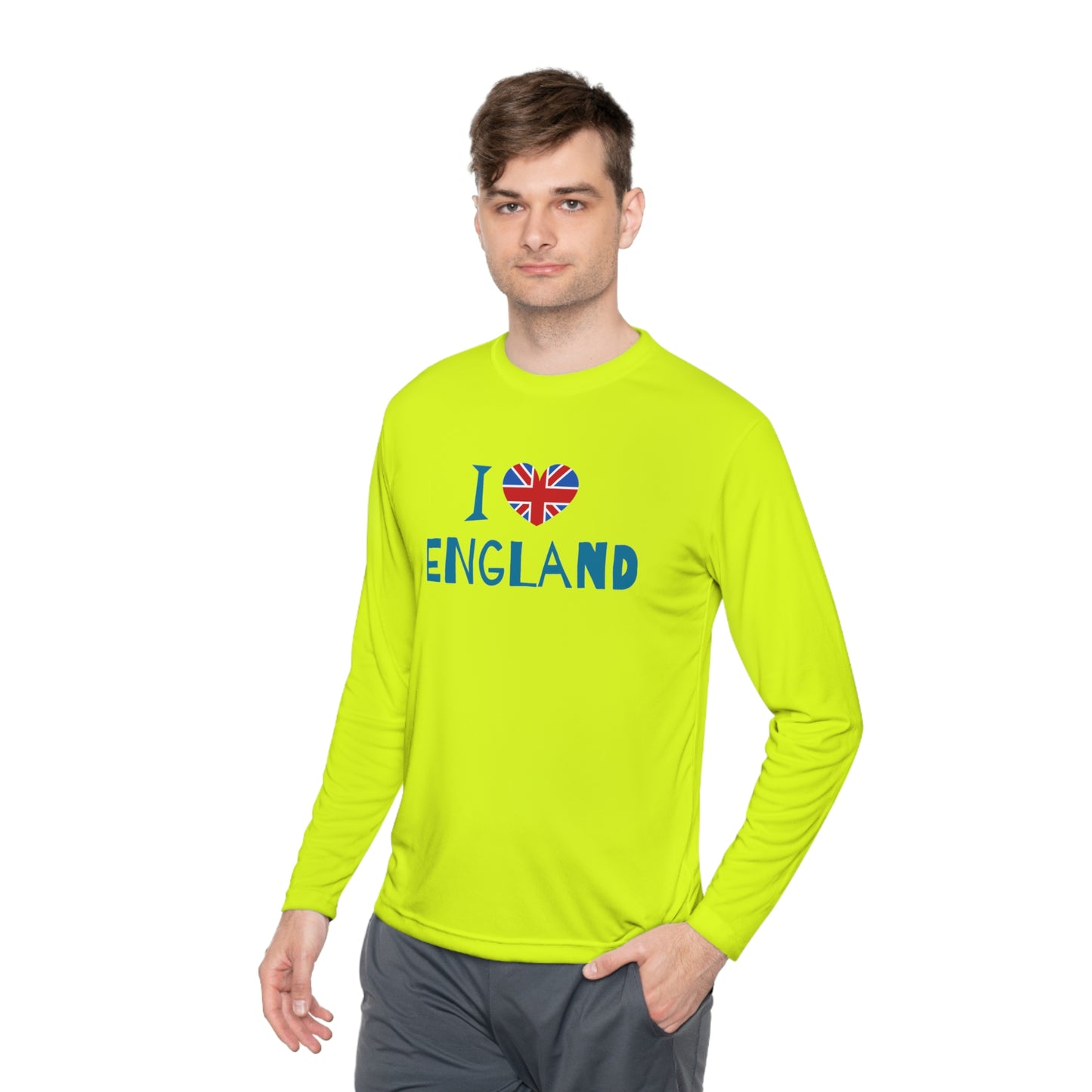 Unisex Lightweight Long Sleeve Tee Cozy - I Love England